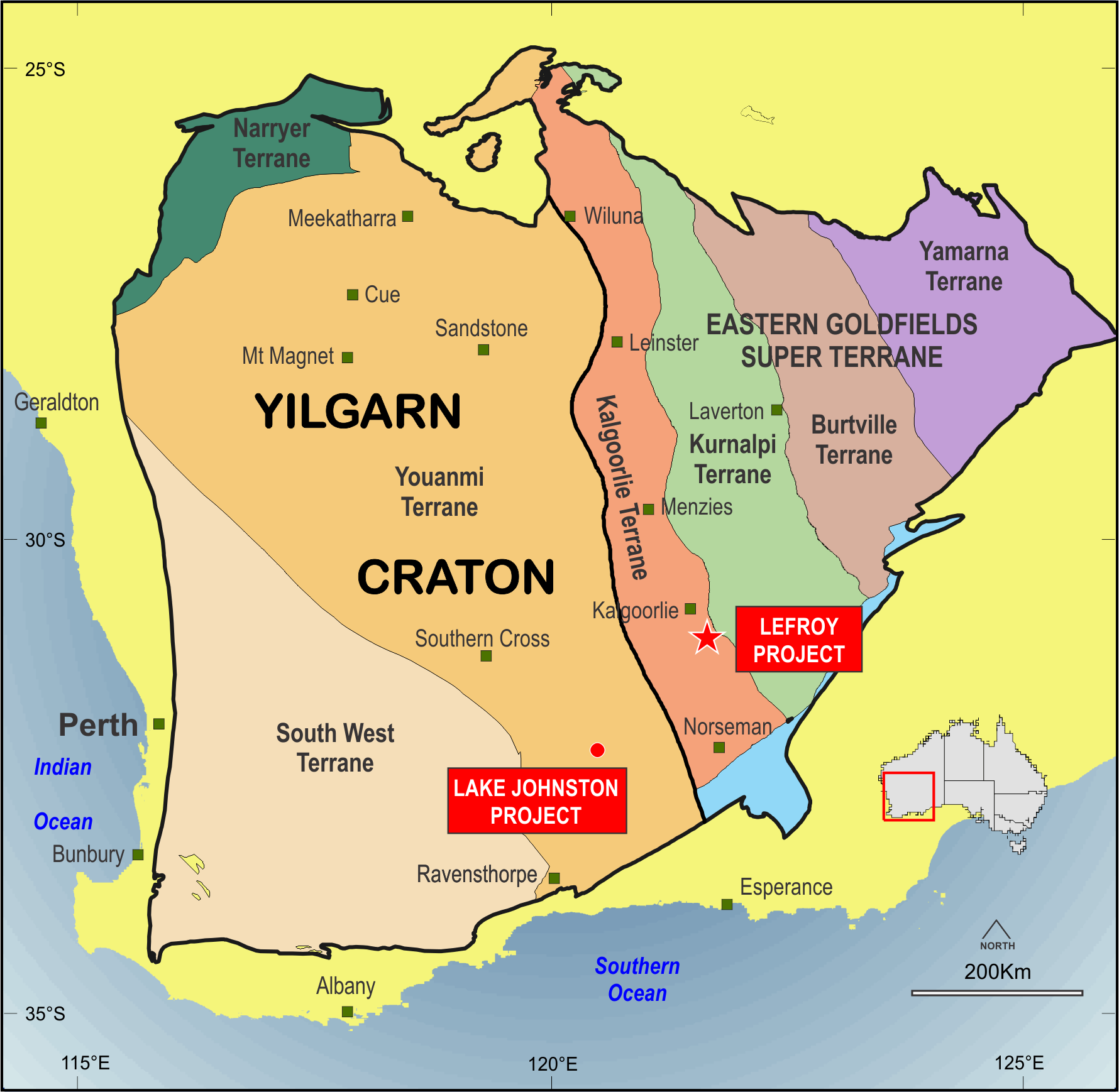 Lefroy Exploration project map