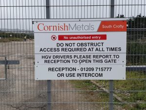 Cornish Metals South Crofty gate